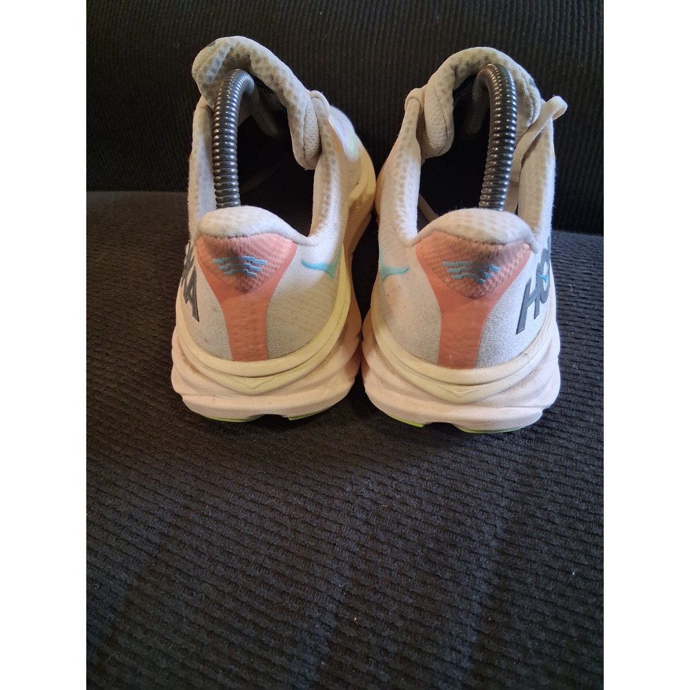 HOKA Women's White Running Shoes with Lime Accents - Picture 4 of 8